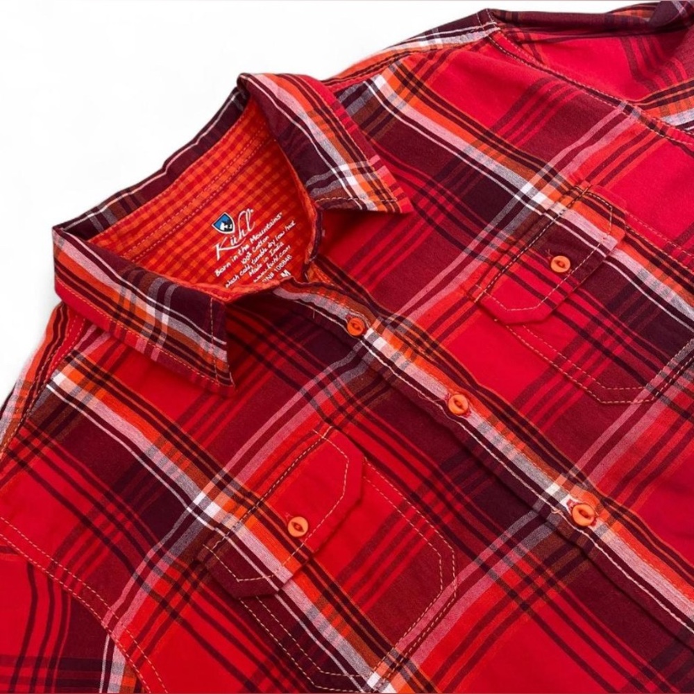 Kuhl Women's Flannel Button Down Flannel Size Medium In Red